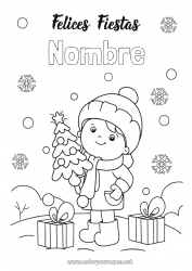 Colorear gratis Invierno Regalos Navidad Niño