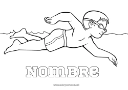 Colorear para personalizar Sport Deportes náuticos Natación Piscina
