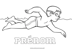 Coloriage à personnaliser Sport Sports nautiques Natation Piscine