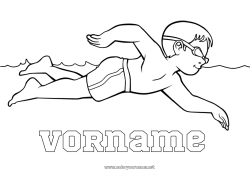 Malvorlage anpassen Sport Wassersport Schwimmen Schwimmbad