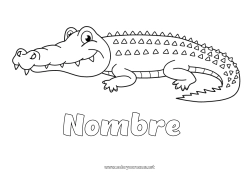 Colorear para personalizar Cocodrilo Animales Reptiles