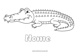 Desenho para personalizar Crocodilo Animal Répteis