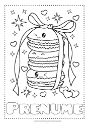 Desen liber de colorat Drăguț Dulciuri, bunătăți Macaron