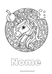 Disegno gratuito Unicorno Animale Ciliegia Ciambelle Frutta Draghi, unicorni e animali fantastici