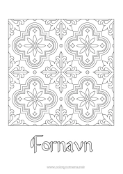 Fargeleggingssiden å tilpasse Symboler Geometriske former Mosaikker Symmetri Portugal