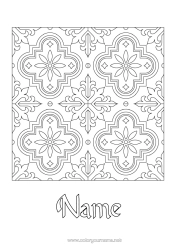 Colouring to customise Symbols Geometric Shapes Mosaics Symmetry Portugal