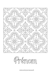 Coloriage gratuit Symboles Formes géométriques Mosaïques Symétrie Portugal