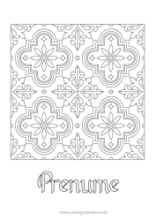 Pagină de colorat personalizată Simboluri Forme geometrice Mozaicuri Simetrie Portugalia