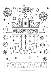 Gratis färgläggning Ljus Jul Julstrumpa God Jul!