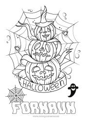 Gratis tegning Gresskar Edderkopp Halloween Insekter Påmelding 