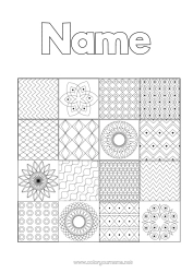 Colouring to customise Symbols Geometric Shapes Mosaics Symmetry Portugal Square