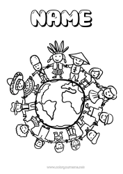Colouring to customise Child Earth Earth Day