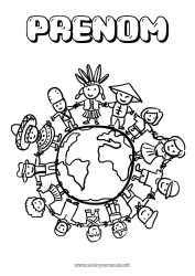 Coloriage gratuit Enfant Terre Jour de la Terre