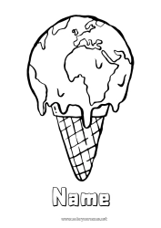 Free coloring Ecology Treats Ice cream Earth Earth Day