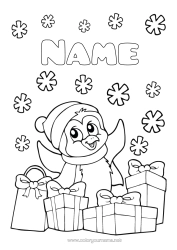 Colouring to customise Gifts Christmas Penguin, Tuxedo Birds And Flying Mammals
