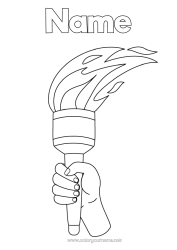 Free colouring Sport Competitions and awards Fire Olympic Games Olympic Flame