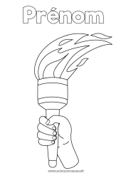Dessin gratuit Sport Compétitions et récompenses Feu Jeux Olympiques Flamme Olympique