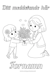 Färgläggningssida att anpassa Blommor Mamma Bukett