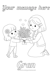 Free colouring Flowers Mum Bunch