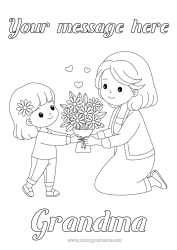 Free coloring Flowers Mum Bouquet