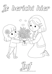 Gratis kleurplaat Bloemen Mama Boeket