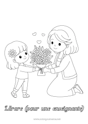 Färgläggningssida för barn Blommor Mamma Bukett