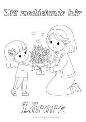 Gratis färgläggning Blommor Mamma Bukett