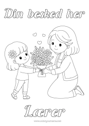 Gratis farvelægning Blomster Mor Bukket