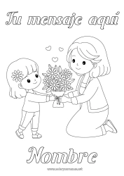 Colorear gratis Flores Mamá Ramillete
