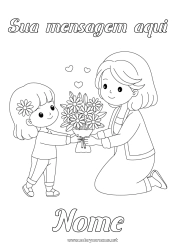 Desenho grátis Flores Mamãe Buquê