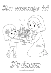 Coloriage à personnaliser Fleurs Maman Bouquet
