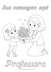Desenho grátis Flores Mamãe Buquê