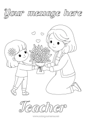 Free colouring Flowers Mum Bunch
