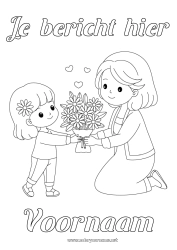 Kleurplaat voor kinderen Bloemen Mama Boeket