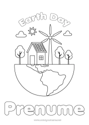 Pagină de colorat personalizată Ecologie Pământ Ziua Pământului