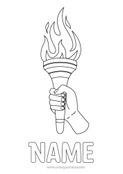 Colouring to customise Sport Competitions And Awards Fire Olympic Games Olympic Flame
