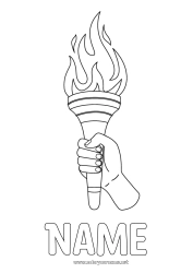 Coloring to customize Sport Competitions and Rewards Fire Olympic Games Olympic Flame