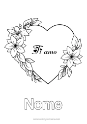 Disegno gratuito Fiori Cuore Mamma Nonna Buona festa Ti amo San Valentino Grande cuore