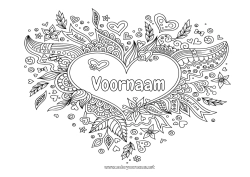 Gratis tekening Bloemen Hart Valentijnsdag Groot hart Doodle Zentangle