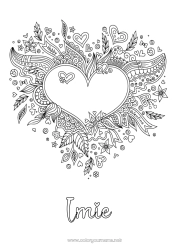 Rysunek za darmo Kwiaty Serce Walentynki Wielkie serce Doodle Zentangle