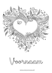 Gratis tekening Bloemen Hart Valentijnsdag Groot hart Doodle Zentangle