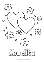 Niño página para colorear Flores Corazón Feliz día de fiesta Te amo Día de San Valentín Dibujos fáciles para colorear
