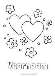 Gratis tekening Bloemen Hart Fijne verjaardag Ik hou van jou Valentijnsdag Eenvoudige kleurplaten