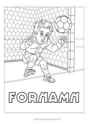Färgläggningssida att anpassa Fotboll Sport Lagsporter Målvakt