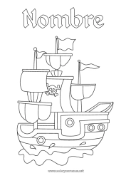 Dibujo libre Pirata Vehículos Barco Velero Vehículos marítimos