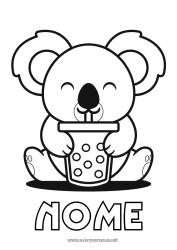 Disegno gratuito Kawaii Animale Koala Bevanda Altri animali del mondo Bubble tea