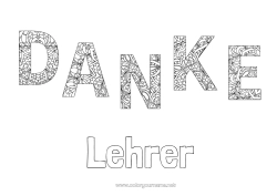 Kinder-Malvorlage Mandala Lehrer/Lehrerin Danke Büroberufe