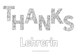 Kostenlose Malvorlage Mandala Lehrer/Lehrerin Danke Büroberufe