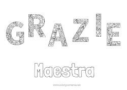 Colorazione gratuita Mandala Insegnante Grazie Mestieri dell'educazione