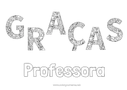 Desenho grátis Mandala Professora/Professor Obrigado Profissões de educação